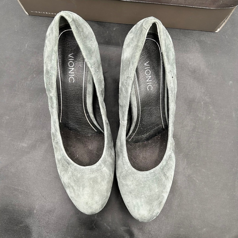 Vionic‎ Lux Camden Wedge Heel Pumps Comfortable Dark Gray Suede Size 8 - Picture 10 of 13